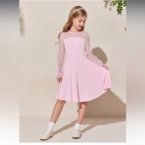 Girls' Pink Long Sleeve Dress